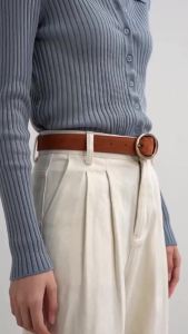 Simple Fashion Metal Pin Buckle Genuine Leather Belt Two-Layer Cowhide Width 2.5cm Women Belts For Jeans Luxury Designer2026