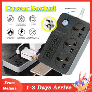 Smart Power Strip 3.4A Power Socket with 3 AC + 6 USB Charger Adapter Universal Fast Charging Power Wall Electrical Outlet Extension 2 Meter Cable UK Plug