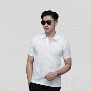 Polo Shirt Pria Knit Premium baju kaos kerah lengan pendek cowok dewasa bahan tebal adem