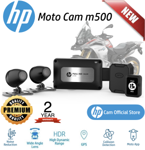 HP M500 Moto Cam Dual 2 channel Motorcycle Camera 1080P Built-in WiFi GPS and G-Sensor 136° Wide Angle Night Vision