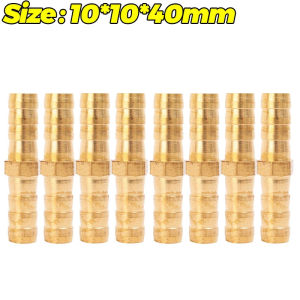 10Pcs Brass Double Pagoda Joint Straight Hose Pipe Fitting Garden Water Quick Connector Irrigation Adapter Copper Barbed Coupler