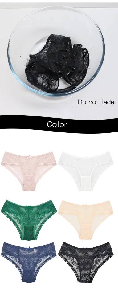 3Pcs/Pack Sexy Women's Lace Panties Underwear Lace Briefs S M L XL  Transparent Floral Bow Soft Female Lingerie