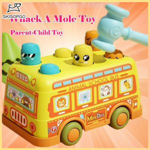 SKISOPGO Whack-a-Mole Toys Bus Pop It Push Games Fidget Toys Hamster Hammer Toys Parent-Child Toys Mainan