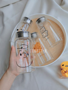 450ml Extra Thick Korea Style Glass Water Bottle 现货加厚耐热 Ins 风玻璃水瓶