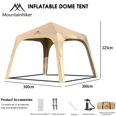 Mountainhiker Inflatable tent inflatable dome awning 4-6 person camping tent 210D silver-plated Oxford cloth waterproof and sun-proof