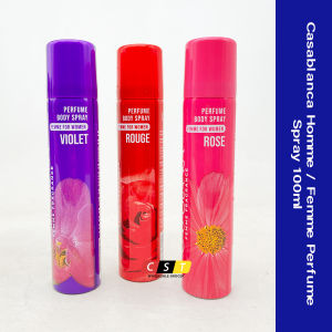 CASABLANCA Homme/Femme Perfume Body Spray 100ml (Argent/Blanc/Bleu/Noir/Rouge/Rose)