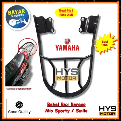 HYS Bagasi Motor Yamaha Mio Sporty / Mio Smile / Mio Lama - Breket Begel Behel Box Rak Bawa Barang Variasi Besi Tebal