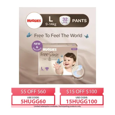 Huggies Free Sense Baby Diaper Pants L 32s