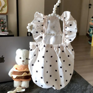 Scten เสื้อจุดให้สัตว์เลี้ยง เสื้อแมว เสื้อผ้าสัตว์เลี้ยง เดรสสายเดี่ยว น่ารักมาก ระบายอากาศ Sweet girl style