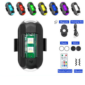 SEAMETAL LED Strobe Light รถจักรยานยนต์ไฟกระพริบ USB ชาร์จ Vibration Sensing ไฟท้ายพร้อมรีโมทคอนโทรล