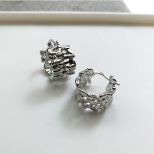 Frascati Design Inspired Metal Hollow Woven Irregular Circular Earrings Fashionable Jewelry Accessories For Womens Gift