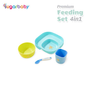 Sugar Baby Premium Feeding Set 4in1 / Tempat Makan Bayi / Alat Makan Bayi / Peralatan Makan Bayi / Perlengkapan Makan Bayi
