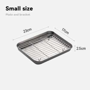 【Ganggang】ถาดพร้อมตะแกรง 304 สแตนเลส ถาดรองน้ำมัน