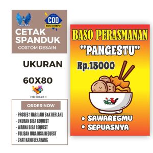 Cetak Spanduk Cetak Banner Bakso Perasmanan Pangestu Costom Desain
