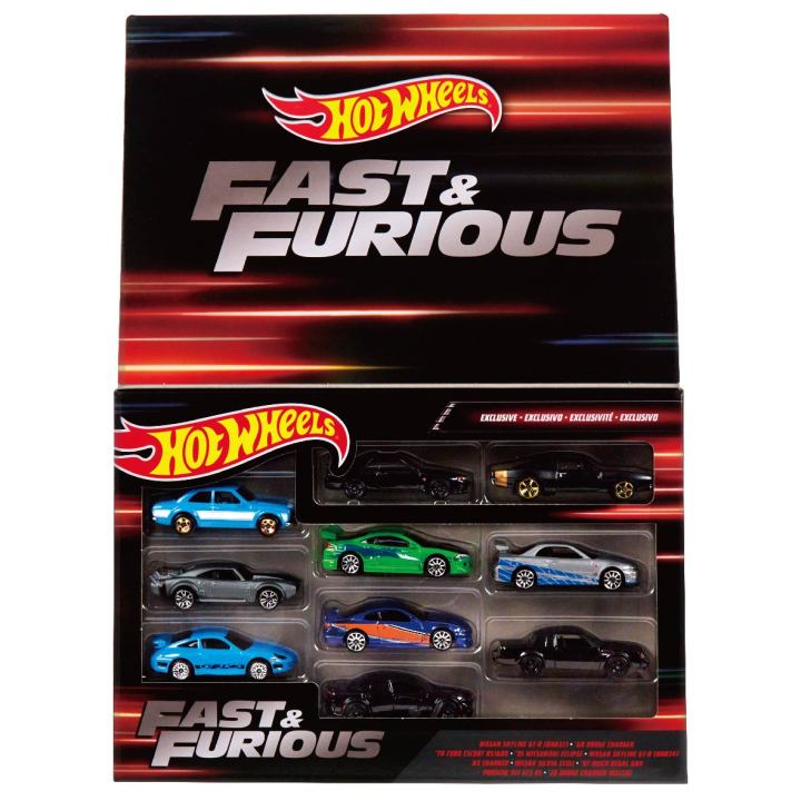 Hot Wheels Cars Fast & Furious Ten Per Set 1/64 Metal Die-Cast