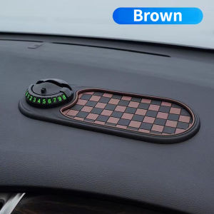 4 IN 1 Car Dashboard Anti Slip Mat Phone Key Glasses Storage Pad Car Non-silp Mat with Phone Holder&Parking Number Plate