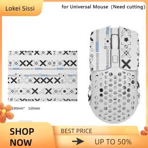Lokei 15x11cm DIY Anti-Slip Wireless Gaming Universal Style Mouse Sticker Sweat-Proof Mouse Grip Tape Wear-Resistant PC Desktop Laptop