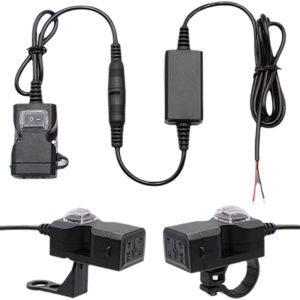 SEAMETAL Motorcycle Phone Charger Dual USB Charging Port Waterproof for Electric Vehicle Handlebar Rearview Mirror