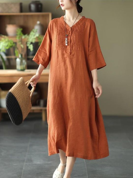 Váy Linen V7047 - Thời Trang Maiem