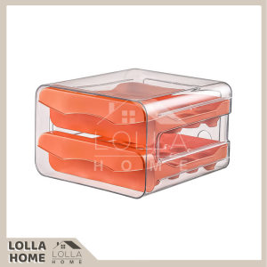 Kotak Telur laci penganjur Kotak Simpan Telur 32 Slot Double Layer Drawer Egg Storage Container Stackable Egg Holder Egg Box Egg Drawer Organizer Kotak Simpan Telur