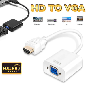 HDMI to VGA 1080P Adapter with 3.5mm Audio Jack and USB Power Supply HDMI-VGA Converter for Laptop PC