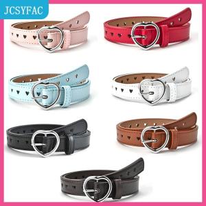 JCSYFAC Trẻ Em Giả Da Vành Đai Trẻ Em Dễ Thương Đào Tim Khóa Thắt Lưng Cô Gái Vành Đai Thắt Lưng