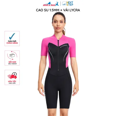 Đồ bơi giữ nhiệt người lớn DIVE AND SAIL cao su 1.5mm vải Lycra chống nắng ngăn tia UV