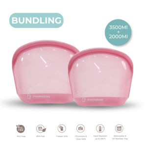 MOMABAE - BUNDLE  - 3500 ML + 2000 ML - Premium Silicone FDA & GB approved /  Silicone Bag Food Grade/ Penyimpanan Pompa Asi