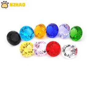 【N2HAO】 Glass Crystal Diamond Shape Paperweights Facet Jewel Wedding Decor Gift 30mm