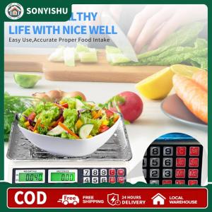【New Arrival】 40kg/1g Commercial Price Scale with Stainless Steel Plate Food Produce Scale Rechargeable for Farmers Market Meat Shop