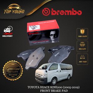 BREMBO TOYOTA HIACE KDH200 2005 - 2019 FRONT (DEPAN) BRAKE PAD LOW MATE & CERAMIC 100% ORGINAL (NAO)