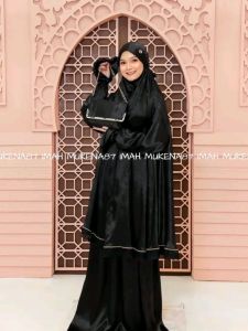 Mukena Umroh hji Sutra Jacquard sSilk premium 2 in 1 Renda Tulleu Mukenah Stelan Berlengan Cantik Mewah Jumbo