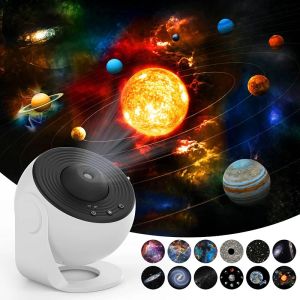 （Christmas Halloween）LED Planetarium Galaxy Projector Lamp Starry Projector Night Light  Bedroom Atmosphere Table Lamp