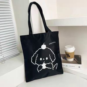 Belfoyer กระเป๋าผ้าใบพิมพ์การ์ตูนกระเป๋าสะพายเดี่ยวพร้อมซิปกระเป๋าสุภาพสตรีความจุสูง