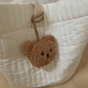 หมีถุงกระเป๋าเล็กน่ารักสำหรับจี้ตุ๊กตาหุ้มขวดพร้อมรายชื่อเด็กสำหรับ7.09x2สีน้ำตาล/ชานมของตกแต่งต้นคริสต์มาส