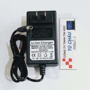 Adapter sạc Pin Li ion 12.6V - 2A cho Pin Lithium - ion có điện áp 9.6V đến 12V / Đầu cắm 5.5mm x 2.1mm