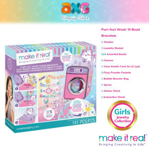 Make It Real Purr-fect Wash ‘N Bead Bracelets Kit Set (1466) Girls Friendship Charm Bracelet Kit