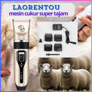 KING LAORENTOU P2 Mesin alat cukur Elektrik Bulu Hewan Anjing domba kucing tanpa kabel cas KOMPLIT