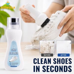 Allieuka Shoe Cleaner Whitener Smart Brush Sneaker Cleaning Foam Stain Remover White Shoes Care Quick