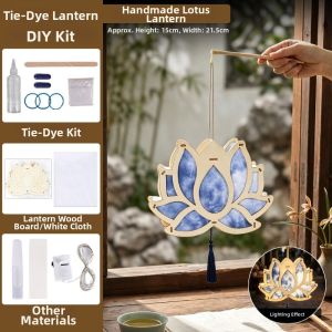 Minoa lantern chinese灯笼 traditional 中秋节灯笼diy Classical Tie Dyed Lanterns Retro Rabbit Shape Glowing Lanterns Creative Lotus DIY Lantern Mid-Autumn Festival