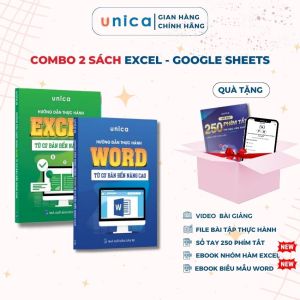 Combo 2 Sách Word và Excel Unica Ứng Dụng Văn Phòng Từ Cơ Bản Đến Nâng Cao Kèm Khoá Học Online
