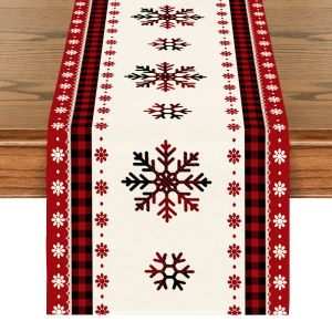 4/6/8/10seater Table Runner Christmas Table Runner Multi-Style Xmas Party Home Decoration Washable Non-slip Kitchen Tablecloth Table Decorations Wedding Party