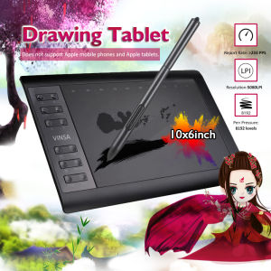 [Ready Stock] Drawing Tablet Graphics Drawing Tablet 手繪板 Digital Drawing Pad with Battery-Free Pen(8192 Levels Pressure Sensitivity) Free OTG Adapter Support Android Phone