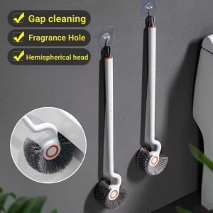 OLEVO Durable S-Curved Long Handle Toilet Bowl Brush with Gap Cleaning and Fragrance Hole for Bathroom Cleaning