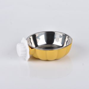 Pet Wonderland Pumpkin Shape Hanging Dog Bowl Stainless Steel Pet Removable Feeding Bowl Water Bowl