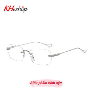 Kính cận thị không viền 2 màu bạc và vàng ánh kim form to vừa đủ độ cận mã Y5208 - kheshop