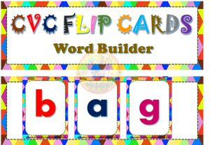 CVC FLIP CARDS SHORT VOWELS A E I O U | 3 SETS OF ABC | OPTIONAL SPELIING PAD
