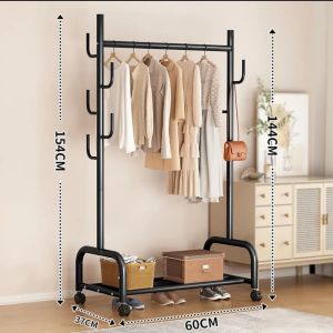BEASTLAND 60-150cm Clothes Hanging Rack Clothes Rack Bedroom Tierd Rack Multifunctional Floor Drying Rack Indoor Outdoor