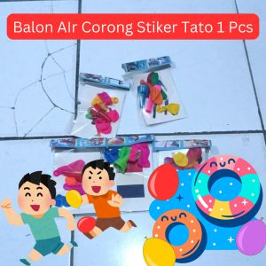 Mainan Balon Air Corong Stiker Tattoo Tato Bola 1 Pcs