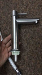 Vòi lavabo Lạnh vòi rửa tay 1 đường nước lạnh SUS 304x cái 20 cm chất liệu thép không rỉ inox bóng mờ chống trầy xước chống rỉ sét thích hợp lắp hầu hết cái loại chậu Lavabo sứ chậu rửa mặt là loại vòi gắn trên chậu